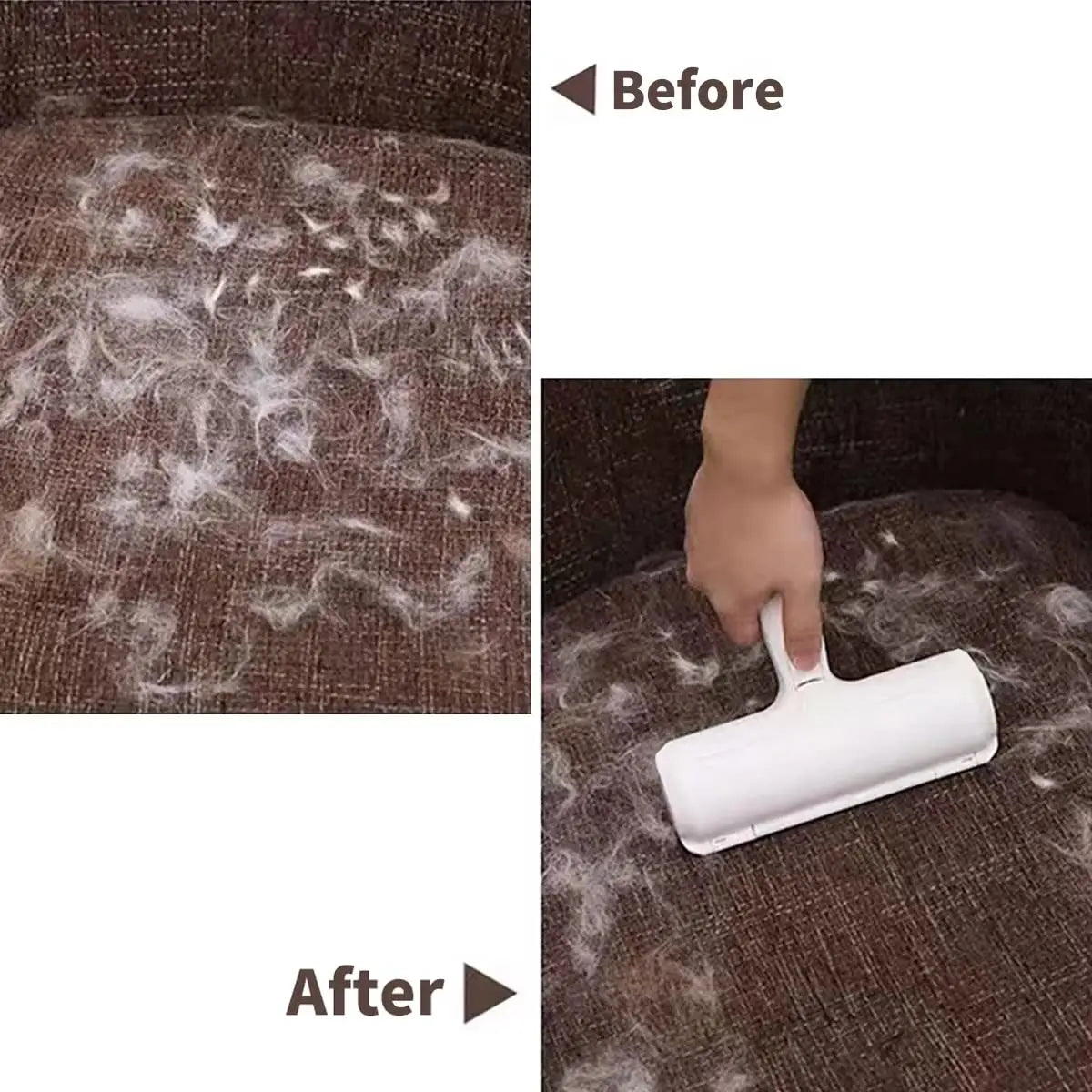 Brosse Anti-Poils Réutilisable Auto-Nettoyante – Enlève les Poils de Chien et Chat en un Seul Passage