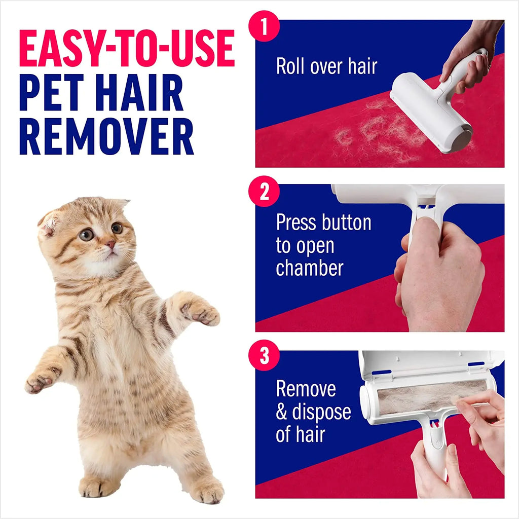 Brosse Anti-Poils Réutilisable Auto-Nettoyante – Enlève les Poils de Chien et Chat en un Seul Passage