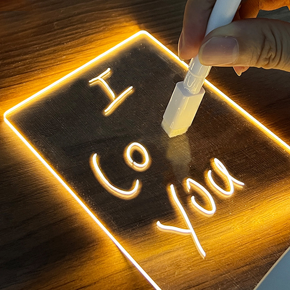 Tableau Mémo LED Lumineux USB avec Stylo